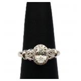 Sterling white sapphire oval ring, lab created