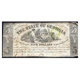 1864 CSA State Of GA $5 note