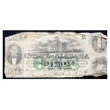 1863 CSA State Of Alabama $1 note