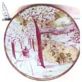 Vintage round Christmas Skaters tin