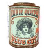 Vtg Dixie Queen Plug Cut Tobacco tin see pics