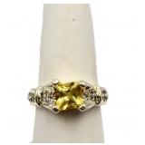 Square cut cirtine ring, lab created