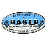 Porcelain 10x5in Refrigeration Baker sign