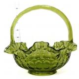 Fenton green thumbprint basket