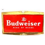 Vntg 14.25x8.5 Budweiser glass sign