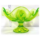 Viking lime green 6 petal compote, glows