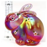 Fenton rosemilk iridescent baby bunny figure