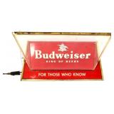 Vntg Budweiser 11.25x6 lighted sign, works