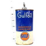 Vntg 4oz Gulfoil Household Lubricant oiler can
