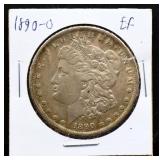 1890O Morgan silver dollar
