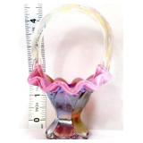 Fenton plum opalescent basket