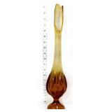 MCM Viking 17in amber 6 petal swung vase