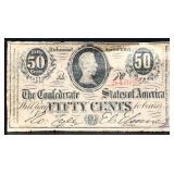 1863 CSA  50 cent fractional note