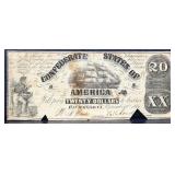 1861 CSA $20 note