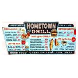 Metal 28x12.5 Hometown Grill menu sign