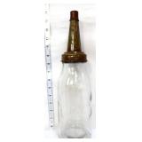 Glass embossed Gulf oil bottle