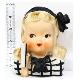 Vintage 4.5in Relpo little girl head vase