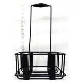 Black metal oil bottle carrier