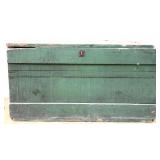 Vintage painted green wood box see photos