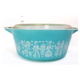 Vntg Pyrex butterprint #475 dish with lid