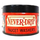 Vntg Never Drip Faucet Washers tin
