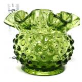Fenton avocado green hobnail 3in bowl