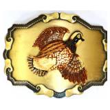 Metal pheasant belt buckle