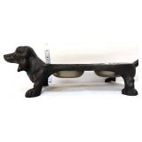Cast iron dog figural food/water bowl
