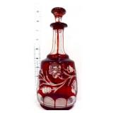 Red bohemian decanter w/ stopper