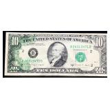 1988A Fed Reserve Of NY misprint $10 note
