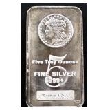 5 troy ounce silver bar