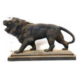 Vintage cast iron 7in long lion figure