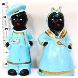 Pair vntg blue americana salt/pepper shakers