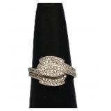 Sterling white sapphire pave style ring lab grown