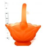 Vntg orange satin 7in basket