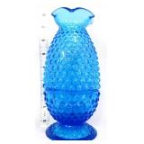 Fenton colonial blue hobnail 7in fairy lamp