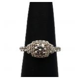 Sterling white sapphire square ring, lab created