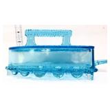 Vntg blue flat iron candy dish w/ lid