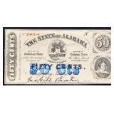 1863 State of Alabama 50 cent fractional note