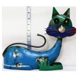 Metal 10in sitting cat figure