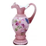 Fenton 1996 Asters dusty rose overlay pitcher