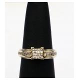 Sterling white sapphire square ring, lab created