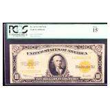 Graded 15 1922 $10 gold certificate