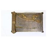 Vntg metal embossed card box
