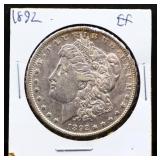 1892 Morgan silver dollar