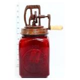 Red #20 glass churn