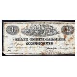1863 CSA State Of North Carolina $1 note