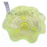 Fenton topaz opalescent footed bowl, glows
