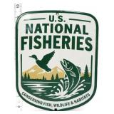 Porcelain 8x10 US National Fisheries sign