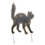 Metal black cat yard stake